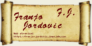 Franjo Jordović vizit kartica